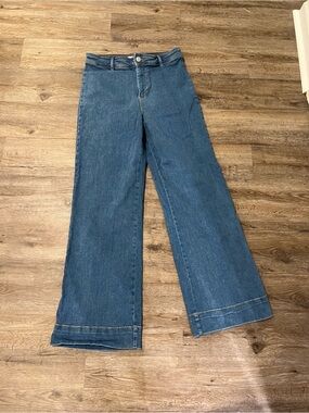 Avec Les Filles Wide-Leg Jeans in Denim Blue